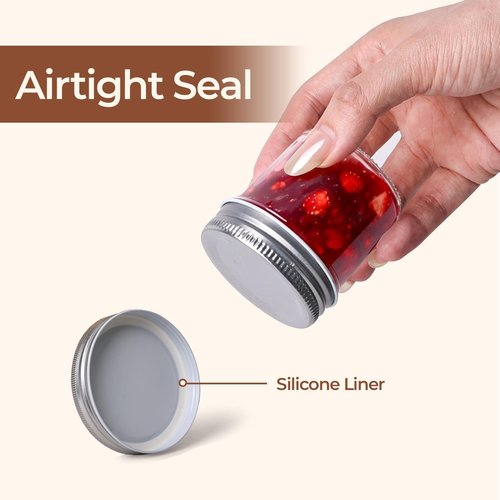 ComSaf Mini Mason Jars - 2 Oz Glass Containers with Lids for Ginger Shots, Honey, Jams & More | 48 Pack