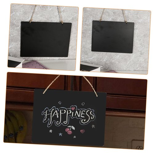 FAVOMOTO 5pcs Small Hanging Chalkboard Signs Double-Sided Wooden Message Boards for Indoor Decor Blackboard with Construction for Sharing Messages and Creative Displays