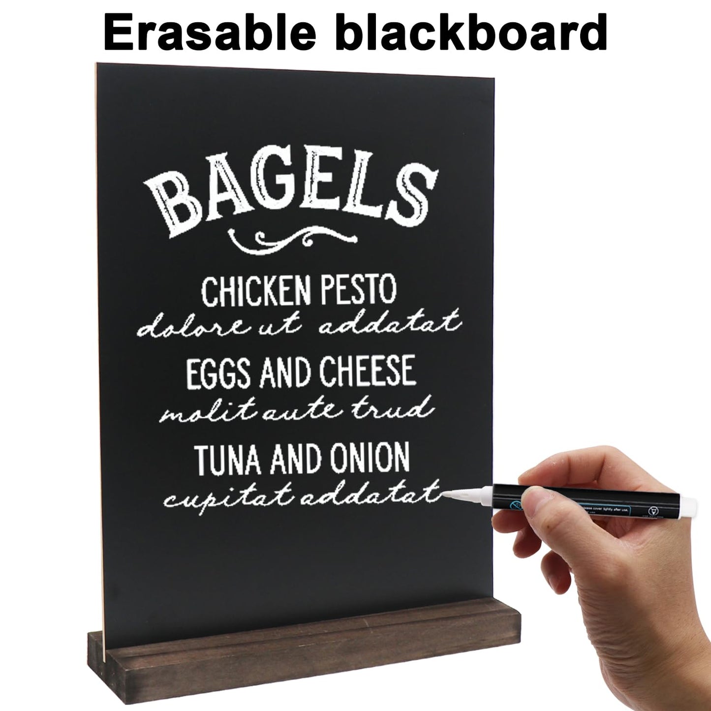 Tabletop Chalkboard Sign with Base Stand 1 Pack 8.5 x 11inch Double Side Standing Menu Boards Food Signs for Party Buffet Wedding Bar and Restaurant