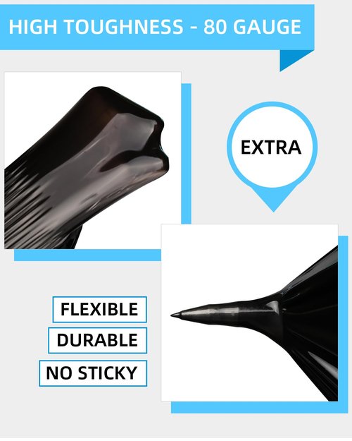 18" Black Stretch Wrap Roll, Heavy Duty 18 Inch 1500ft Shrink Wrap Roll, 80 Gauge Industrial Strength Stretch Film Plastic Wrap for Pallet Wrapping Shipping Moving(4 Pack)