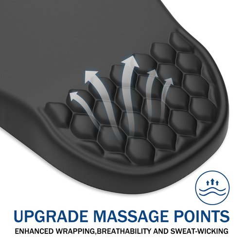 Ergonomic Mouse Pad Wrist Support, with Memory Foam & Non-Slip PU Base, Comfortable Massage Design Mouse Pad Relieve Wrist Fatigue&Pain, Suitable for Computer, Office and Home(01Black)