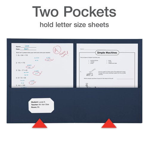 Oxford 2 Pocket Folders, Mega Box of 125, Textured Paper Folders, Blue, Letter Size, Essentials for School & Teacher Supplies Lists (57544)