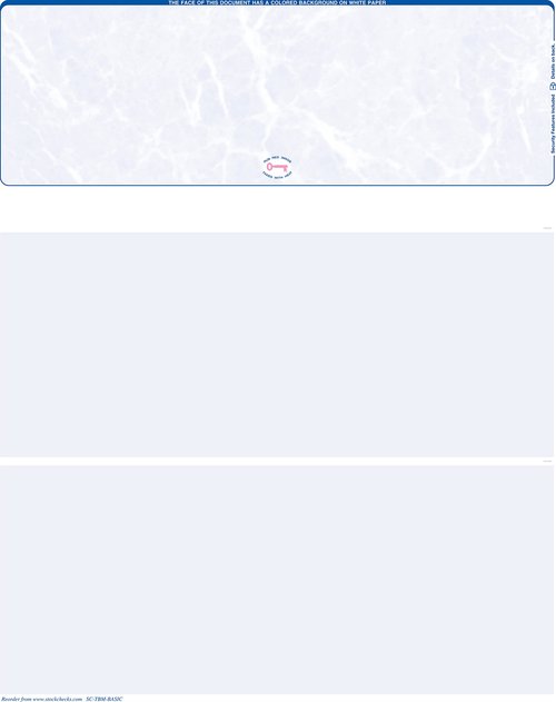 3000 Blank Laser Check Stock - Blue Marble - Top. Order Checks!