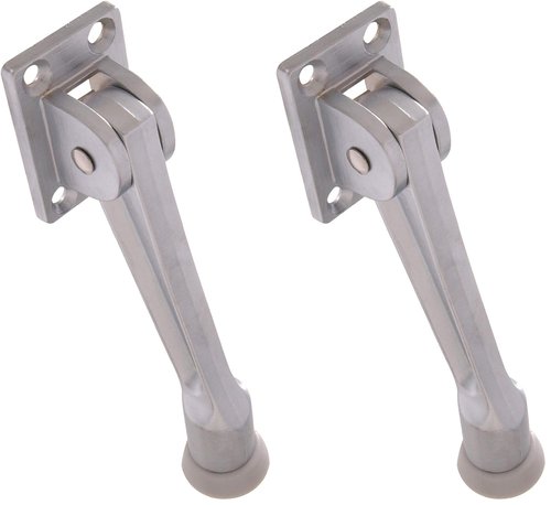 Hillman 852940 5" Kickdown Door Stop- Satin Chrome 2-Pack