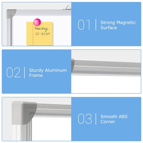 DOLLAR BOSS Large White Board 60 x 36 Inch Foldable Magnetic Whiteboard for Wall, Portable Double Sided Dry Erase Board, Aluminum Frame Message Board for School, Office, Classroom with Eraser, Markers