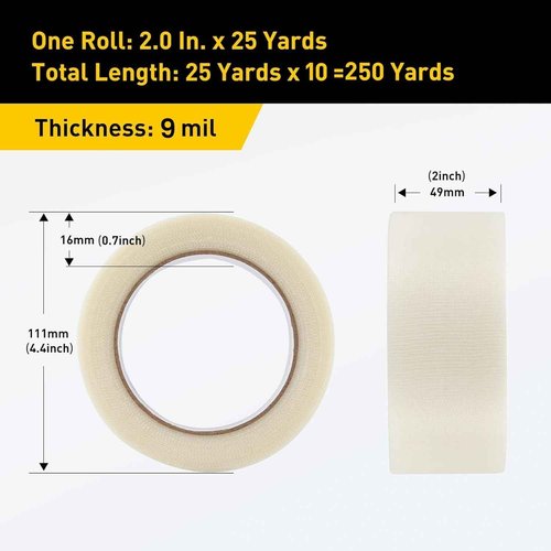 Lichamp 10 Rolls Clear Duct Tapes Heavy Duty, Waterproof No Residue Clear Duct Tape for Packaging Taping Sealing Repairing Tying, Thick & Wide Tape for DIY or Commercial Use, 2 inches x 25 Yards