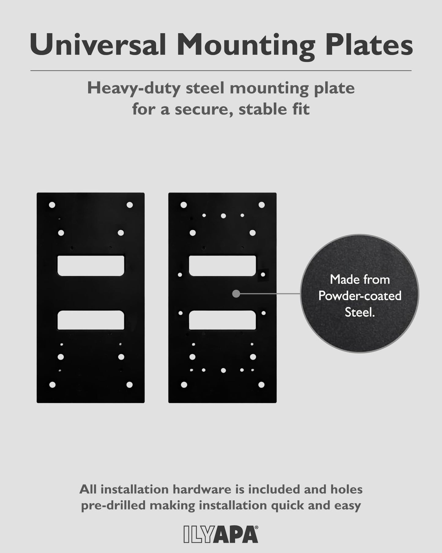 Ilyapa Black Metal Mailbox Post for Outside with Solar Address Sign for Houses, 43x4x4 Mail Box Post Sleeve with Solar Light for House Numbers with Two Universal Mounting Plate Brackets