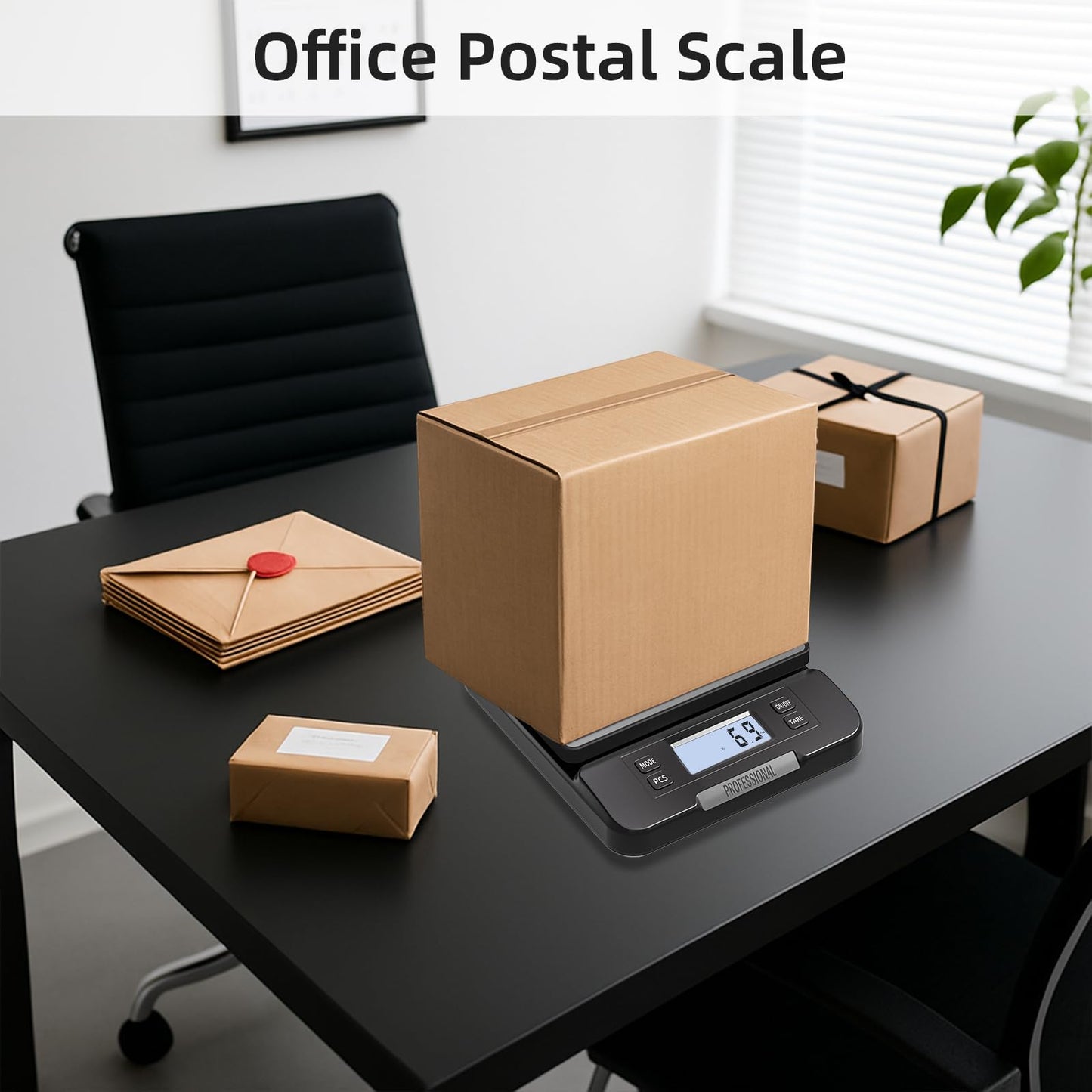 YONCON Shipping Scale 66lb Capacity, High Precision Digital Postal Scale with Large LCD Display, Hold/Tare/PCS Counting, 6 Units, Dual Power for Home, Office & Small Business