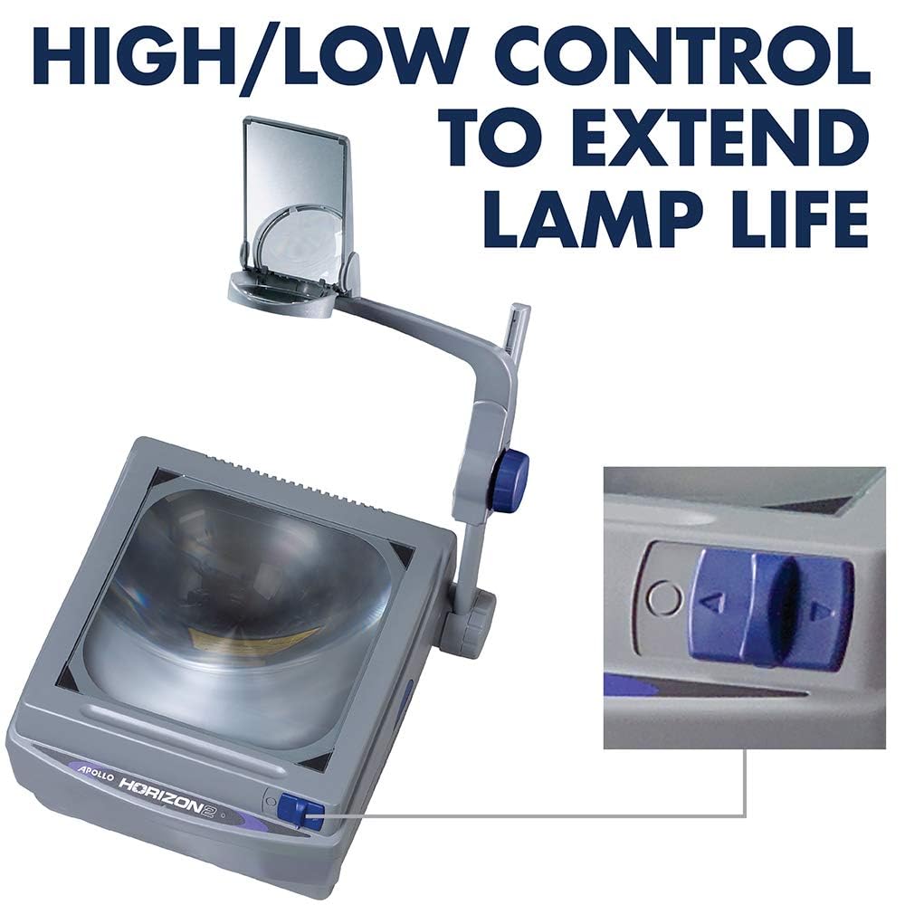 Apollo Overhead Projector, Horizon 2, 2000 Lumen Output, 10" x 10", Open Head (V16000M), Overhead, Wired, VGA, Gray