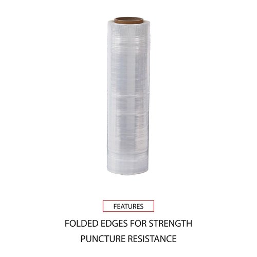 Universal High-Performance Handwrap Film, 18" x 1,500 ft, 12 mic (47-Gauge), Clear, 4/Carton