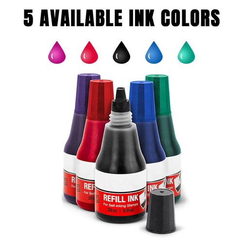 Custom Date Stamp with Personalized Text, Professional Self Inking - 4 Sizes 5 Color Inks Refill, for Paid Received Entered Stamper