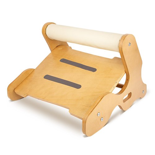 Wisreach Wooden Under Desk Footrest – Ergonomic Foot Rest with 3 Height Options & Adjustable, Anti-Slip Surface and Soft Crossbar Foot Rest for Under Desk at Work for Improved Posture, Home & Office