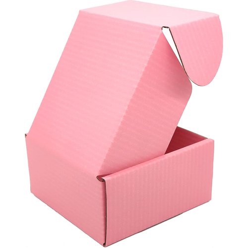 Lmuze Small Pink Shipping Boxes for Small Business Pack of 25-4x4x2 inches Cardboard Corrugated Mailer Boxes for Shipping Packaging Craft Gifts Giving Products