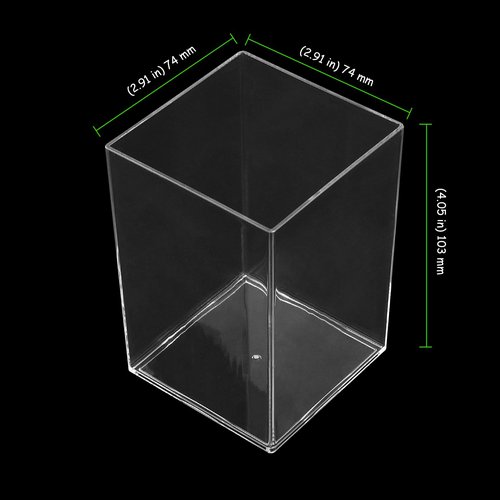 TAICHEUT 21 Pack Clear Square Acrylic Pen Holder, Square Makeup Brush Holder, Desktop Pencil Cup for Toothbrush, Straw, Makeup Brush, Office School Home Supplies