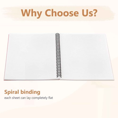 Fuutreo 6 Pack Spiral Notebooks 10.5 x 7.45 Inch College Ruled Journal with Kraft Cover, B5 70 Sheets (140 Pages) for Stundent Study and Office Use(Fresh)