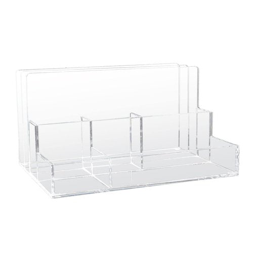 Kantek Acrylic File Sorter/Desk Organizer, 10.5-Inch Wide x 7.5-Inch Deep x 6.7-Inch High, Clear (AD245)