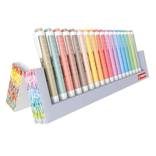 STABILO swing cool NatureCOLORS - Highlighter - Deskset of 18 - with 10 Pastel Colours and 8 NatureCOLORS