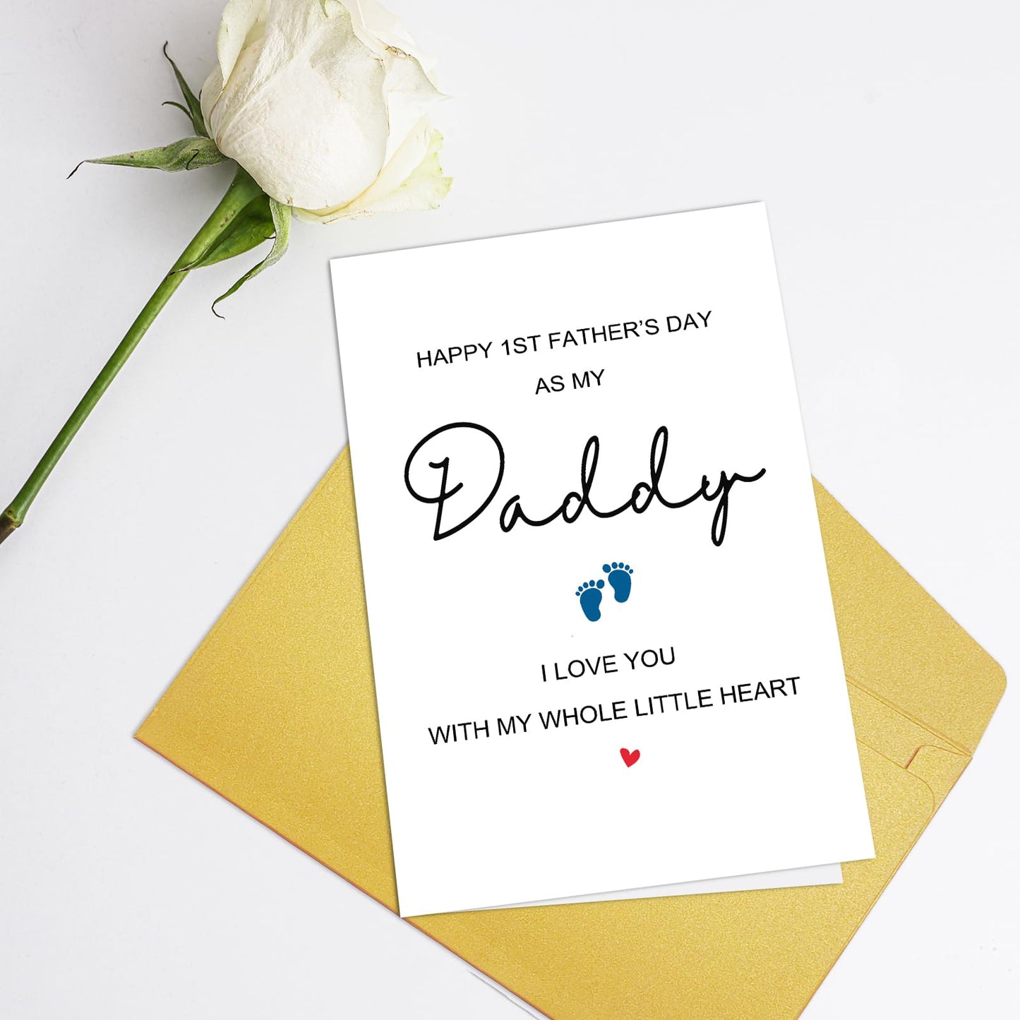 Supoeguk Cute 1st Father's Day Card from Newborn Baby, First Fathers Day Card for New Dad, Happy 1st Father's Day As My Daddy
