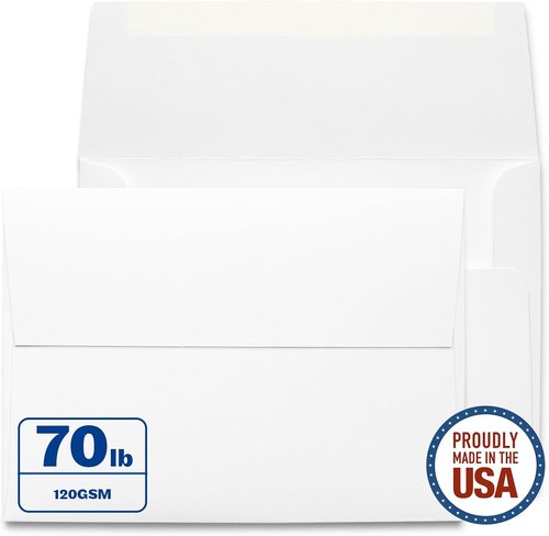 Bright White A9 Envelopes by [Brand Name] - 28lb/70lb, 5 3/4" x 8 3/4", 25 Pack
