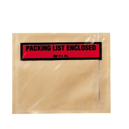 3M Top Print Packing List Envelope PLE-T1 PL, 4-1/2 in x 5-1/2 in, 1000 per case - 21200375934