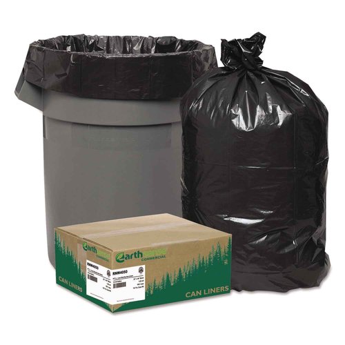 Earthsense Commercial RNW4050 Can Liner 33x39, 31-33 Gal, 1.25 mil, Black, (Case of 100)