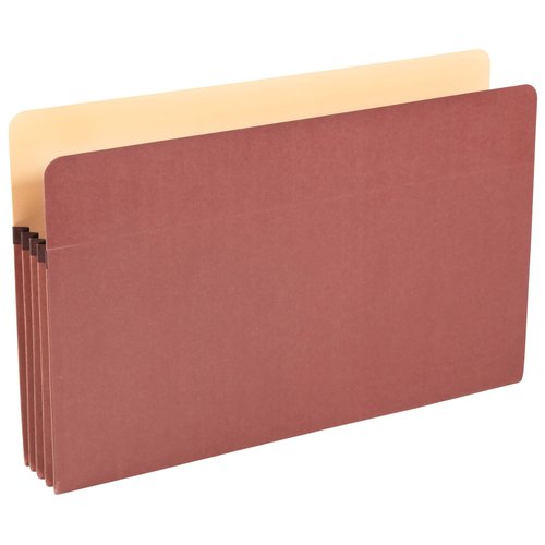 Pendaflex Recycled File Pockets, Legal Size, Red Fiber, 3.5" Expansion, 25/BX (E1526E)