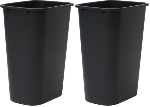 Winco PWR-41K Waste Basket, 10 Gallon, Black (Pack of 2)