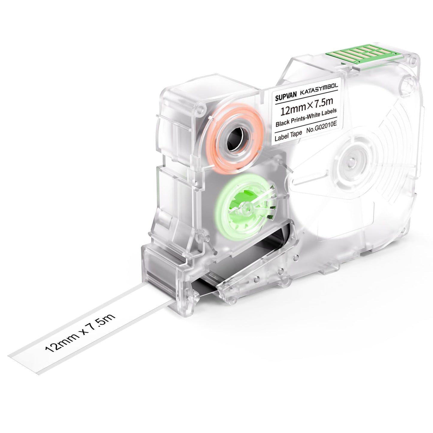 SUPVAN G15M Series Continuous Thermal Transfer Labels, 0.47'' W × 24.6' L, Waterproof, High Temperature Resistant & Non-Fading Labels for Outdoors & Indoor, Black on White