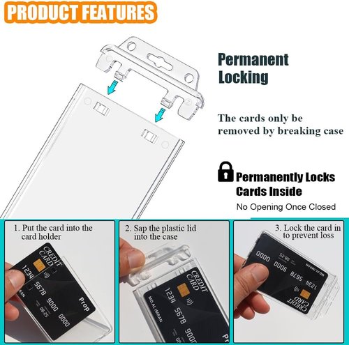 DiDiSTAR ID Badge Holder | 3-Pack Vertical Clear Heavy-Duty Protector for Office & Student IDs