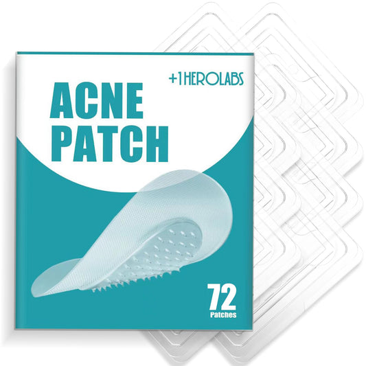 +1HEROLABS Microdart Acne Patch (72 Patches) - Hyaluronate, Salicylic Acid, Vitamin C, Microdart Pimple Patch for Deep, Early Stage and Hidden Pimples (72 Count (Pack of 1))