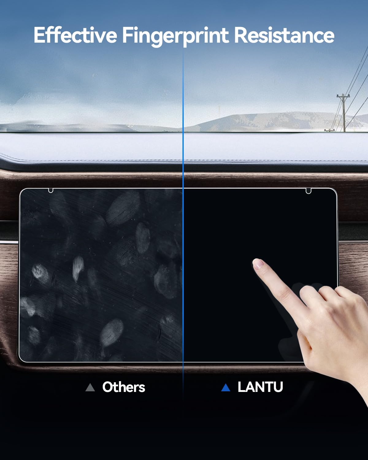 LANTU 2026 Rivian Matte Screen Protector for 2022-2025 2026 Rivian R1T / R1S Accessories Tempered Glass Anti-Glare Infotainment Screen & Instrument Cluster Screen & Rear Screen-3 Pack