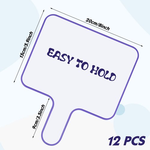 12pcs Dry Erase Answer Paddle, Answer White Boards Double Sided Whiteboard Pack Dry Erase Answer Board for Office School Classroom Teaching Meeting Family Party (9.6x8inch)