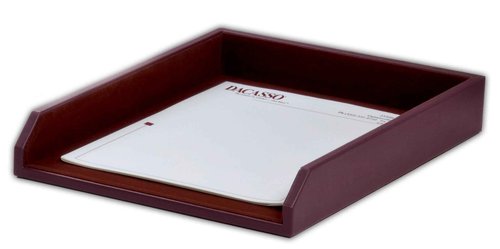 Dacasso Burgundy Leather Letter Tray