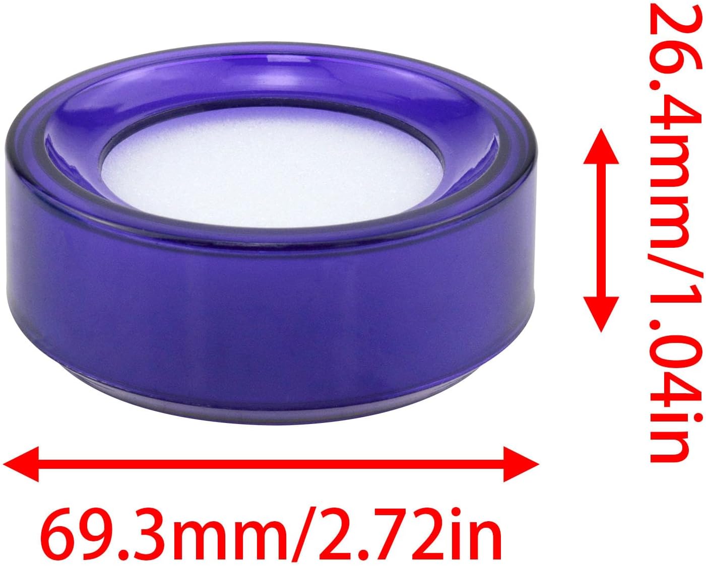 Skiennix Finger Wet Sponge | Round Plastic Cup Moistener | Purple & Blue | 4-Pack (2.75" x 2.75" x 1.06")