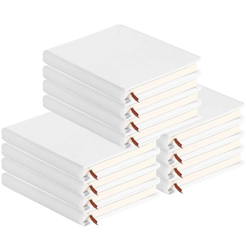 Lnrueg 12 Pcs Sublimation Notebook Blank Journal A6 100 Pages - Hardcover PU Notebooks for Note Taking Plan Making Diary Writing - School Office Supplies