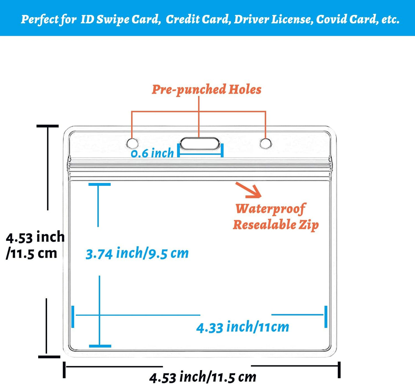 Skiennix ID Card Badge Holder - Heavy Duty Waterproof Design with 2 Retractable Reel | 20 Pack