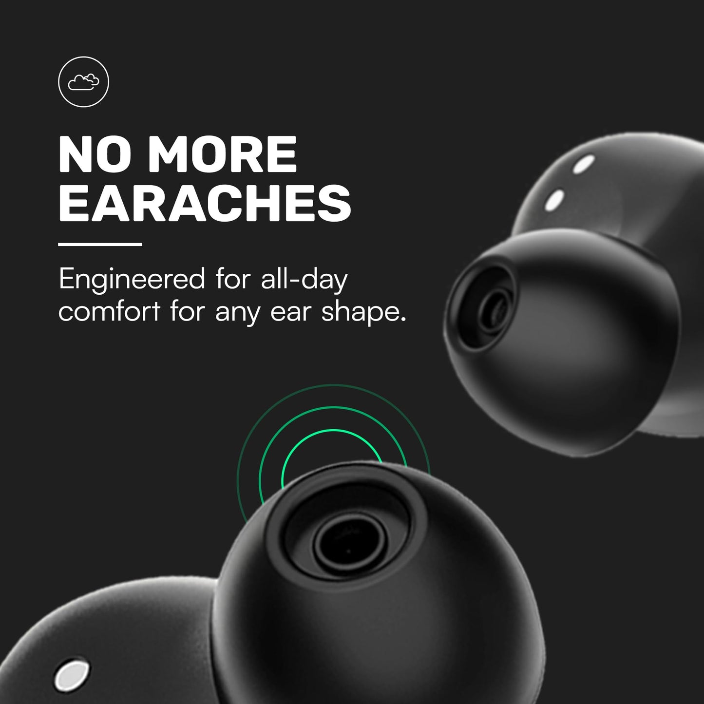 Raycon Everyday Bluetooth Wireless Earbuds with Microphone - Active Noise Cancelling, Sweat & Water-Resistant Earphones, Ear Buds Wireless Bluetooth Up to 32 Hours Playtime (Black)