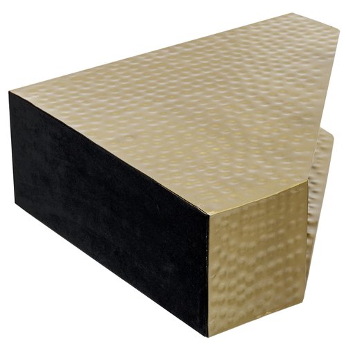 MyGift Vintage Brass Tone Metal Desktop Magazine File Holder Bin with Hammered Texture Design, Office Desk Document Folder Storage Organizer - Handcrafted in India