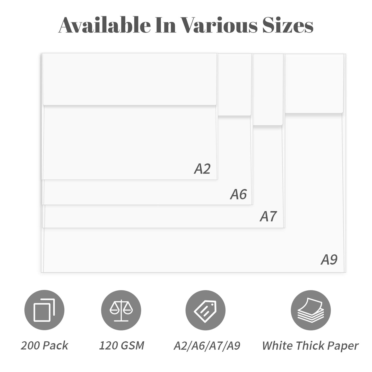 Ouzoustate 200 Pack White 4x6 Envelopes A6 Invitation Envelopes Self Seal for Wedding Birthday Party Baby Shower Thank you Notes, Greeting Cards (200, A6)