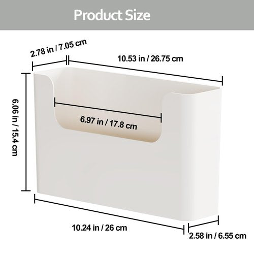 Senhoglb Office Hanging File Holder Oragnizer Rack, 6 pcs Wall Mounted Document Holder, Plastic Wall Magazine Rack Storage with Adhesive Pad for Home, Door , Cream White(No Drilling)