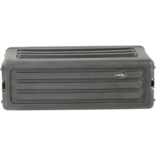 SKB Shallow Rack 3U - Roto-Molded for Durability & Impact Resistance, Waterproof & Stackable Design, with Twist Latches & Rubber Feet - Ideal for Secure Equipment Storage & Transport, Black