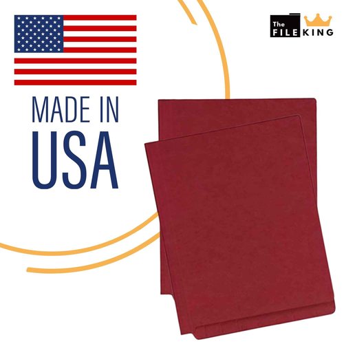 The File King End Tab Red File Folder - Letter Size | Box of 100 | Full Side Folder for Medical Charts & Office Filing | Space for Jacket Labeling | 11-Point Fiber Construction | Made in The USA