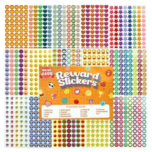 Teacher Essentials, Teacher Supplies£¬Reward Stickers,6600Pcs Teacher Stickers,Star Stickers,School Stickers£¬Classroom Rewards