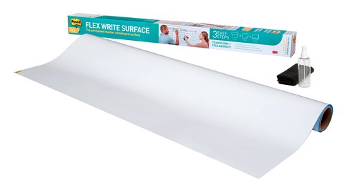 Post-it Easy Erase Permanent Marker Whiteboard Surface, Permanent Marker Wipes Away with Water, 4 ft x 3 ft, White Dry Erase Whiteboard Film (EE4x3)