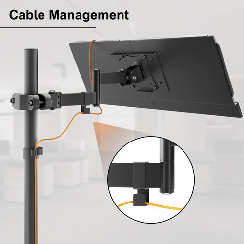 Keyboard Tray Pole Mount - PUTORSEN Keyboard Mount fits Most Standard and Oversized Keyboards, Holds up to 2.2lbs, Black