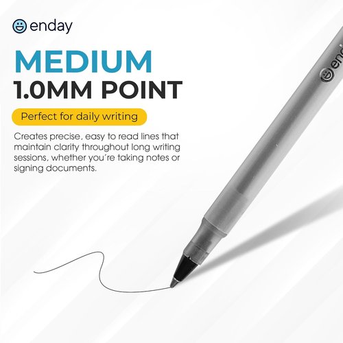 Enday Ballpoint Pens - 60 Pack with 30 Blue & 30 Black | Medium Point 1.0mm for Smooth Writing & Comfort
