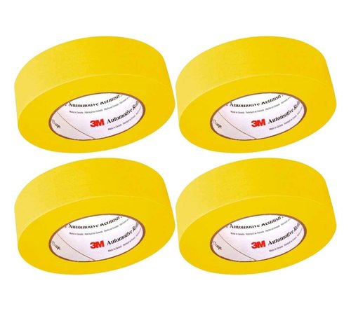 3M Automotive Refinish Masking Tape, 36 mm x 55 m, High-Temperature Resistant – 4-Pack for Clean Paint Lines