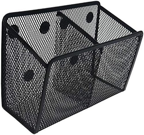 Snow Cooler Magnetic Pencil Holder - 2 Generous Compartments Magnetic Storage Basket Organizer - Extra Strong Magnets - Perfect Mesh Pen Holder to Hold Whiteboard, Locker Accessories
