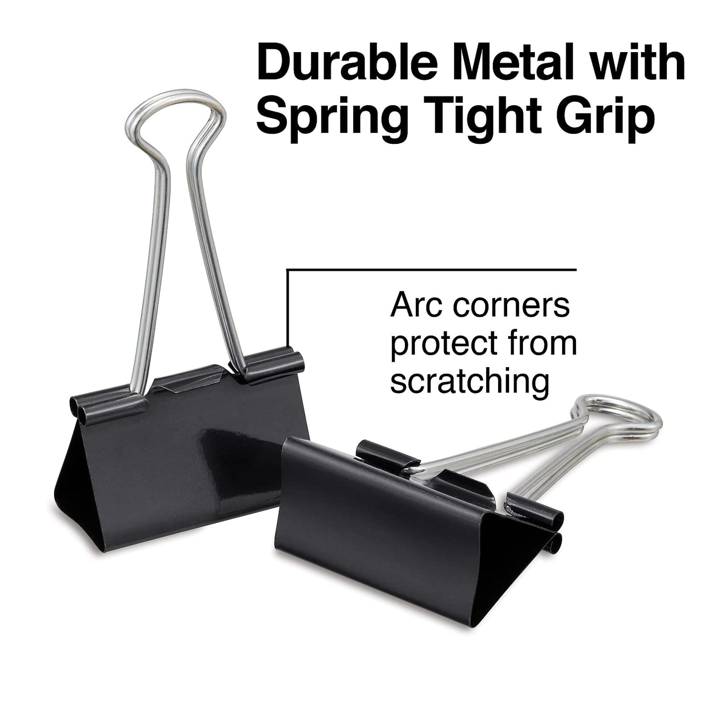 Staples Binder Clips, Large Size, 1" Capacity, Black, 12 Pack – Strong Hold Clips for Office Filing & Paper Bundles
