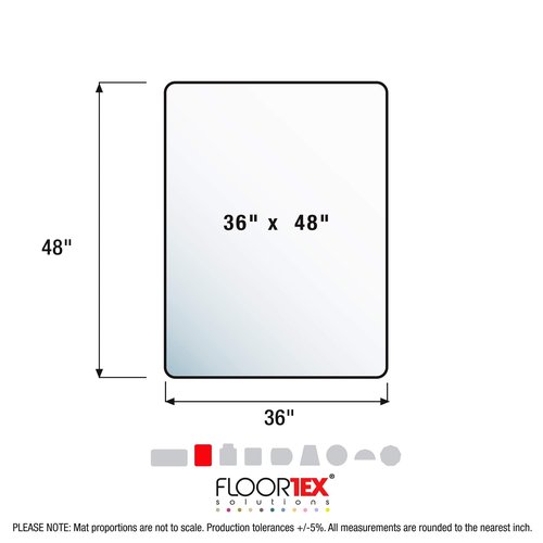 Floortex Cleartex Enhanced Polymer Rectangular Chair Mat with Anti-Slip Backing for Hard Floors - 36" x 48"